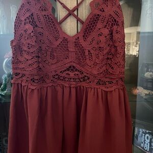 Lace Burgundy Dress